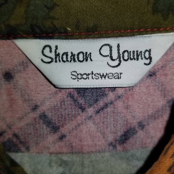 Vintage Sharon Young Red Fish and Stream Shirt - Picture 3 of 6